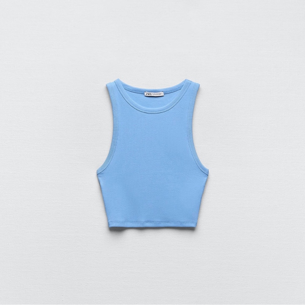 Blue Zara Halter Tank